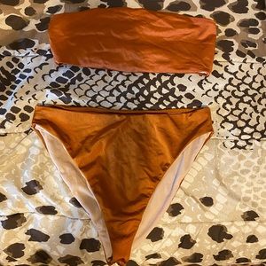 HIGH WAISTED BANDEU SWIM SUIT